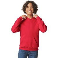 Gildan Softstyle Plain Midweight Hoodie in Red | Size: 7-8 Years