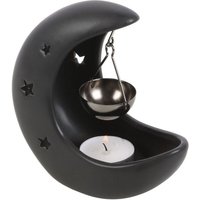 Something Different Crescent Moon Hanging Oil Burner in Black