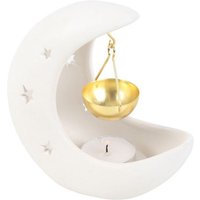 Something Different Crescent Moon Hanging Oil Burner in Off-White