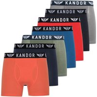 Kandor Men's Bambers Bamboo Boxer Shorts (Pack of 7) in Orange | Size: Large