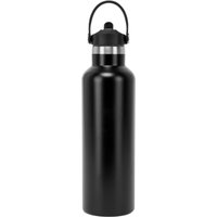 TriDri Plain Flip Up Straw Water Bottle in Black
