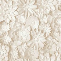 Fine Décor 3D Flower Wallpaper in Natural