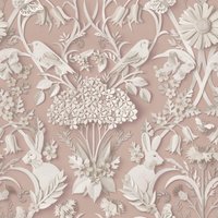 Fine Décor 3D Woodland Wallpaper in Pink