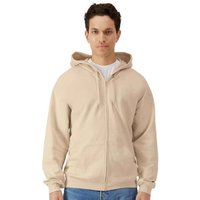 Gildan Men's Midweight Soft Touch Full Zip Hoodie in Light Sand | Size: 2XL