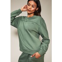 Knickerbox Women's Jessica Cotton Sweat Jumper in Green | Size: 8