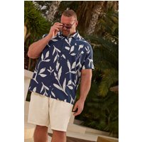 Palm Leaf Linen Shirt Dark