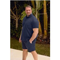 BadRhino Men's Elasticated Linen Shorts in Dark Navy | Size: 1XL