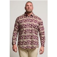 BadRhino Men's Premium Leaf Print Long Sleeve Shirt in Burgundy | Size: 17 inches