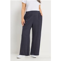 Linen Pull On Wide Leg Trousers Dark 14R