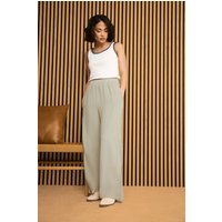 PixieGirl Women's Petite Acid Wash Wide Leg Trousers in Brown | Size: 16