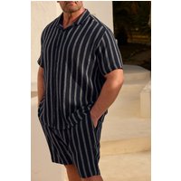 BadRhino Men's Elasticated Striped Shorts in Dark Navy | Size: 4XL