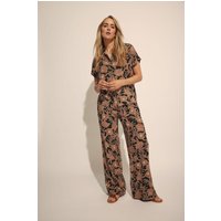 Long Tall Sally Women's Tall Floral Wide Leg Trousers in Orange | Size: 10XL
