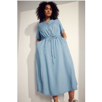 Evans Women's Lyocell Denim Shirt Dress in Light Blue | Size: 20
