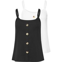 PixieGirl Women's Petite 2 Pack Cami Vest Tops in Black | Size: 8
