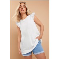 Broderie Anglaise Frill Vest Top