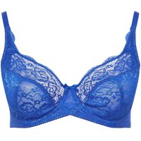 Yours Women's Stretch Lace Underwired Balcony Bra in Cobalt | Size: 40F