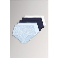 Yours Women's 5 Pack Floral Print Full Briefs in Light Blue | Size: 26-28