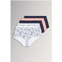 Yours Women's 5 Pack Floral Print Full Briefs in Blue | Size: 22-24
