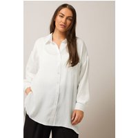 Evans Women's Metallic Button Through Shirt in White | Size: 20