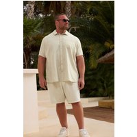 BadRhino Men's Elasticated Linen Shorts in Natural | Size: 5-6XL