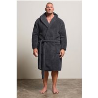 BadRhino Men's Borg Dressing Gown in Grey | Size: 2XL