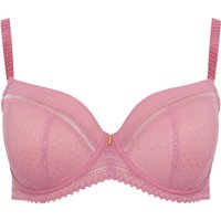 Yours Women's Lace Underwired Padded Bra in Pink | Size: 44D