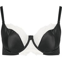 Yours Women's Contrast Lace Non-Padded Underwired Bra in Black | Size: 42F