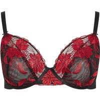 Yours Women's Floral Non-Padded Bra in Red | Size: 42DD
