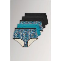 Yours Women's 5 Pack Snake Print Full Briefs in Green | Size: 14-16
