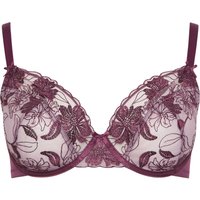 Yours Women's Lace Floral Non-Padded Bra in Purple | Size: 40F