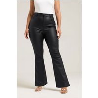 Yours Coated Flare Trousers