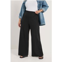 Yours Women's Black Wide Leg Jersey Leggings - Size 14