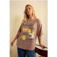 Yours Autumnal Print Relaxed T Shirt