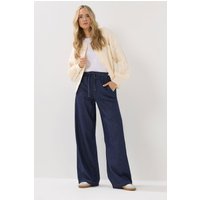 Long Tall Sally Women's Tall Tie Waist Wide Leg Jeans in Indigo | Size: 20XL