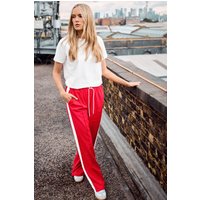Long Tall Sally Women's Tall Side Stripe Wide Leg Trousers in Red | Size: 14XL