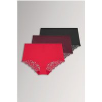 Yours Women's 3 Pack Lace Back Briefs in Purple | Size: 38-40
