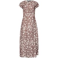 Polka Dot Side Twist Midi Dress