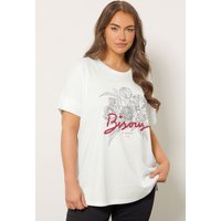 Floral Beaded Slogan T Shirt