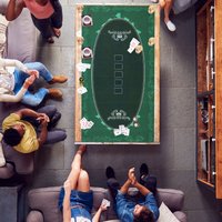 SPORTNOW 239.3 x 115.5 cm Poker Mat 12 Player Water-Resistant, Green