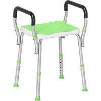 HOMCOM Rust-Free Aluminium Bath Chair with Adjustable Height in Green
