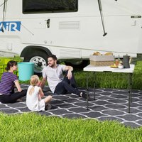 OUTSUNNY 3ft Folding Camping Table with 2 Adjustable Height in White