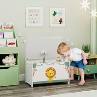 AIYAPLAY Toy Box with Lid, Safety Hinges for Kids, Nursery, Bedroom in Green
