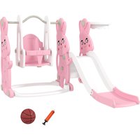 4 1 Slide & Swing Set Climber Basketball Hoop