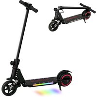 SPORTNOW Folding Electric Scooter w/ LED Lights & Display in Black