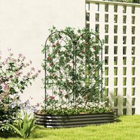 OUTSUNNY Set of 2 Metal Garden Trellis, Outdoor Trellis Panels, 150 x 50cm in Black | Size: 150 x 50 cm