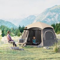 OUTSUNNY Instant Camping Tent, 4 Person Easy Setup Dome Tent in Dark Grey