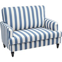 HOMCOM Cuddle Chair with Stripe, Armchair for Living Room, Blue & White