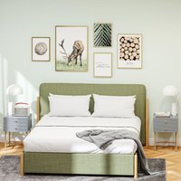 HOMCOM Bedside Tables Set of 2 with 2 Drawers for Bedroom in Grey