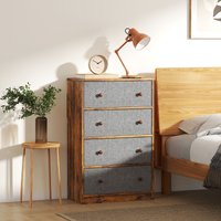 HOMCOM Chest of Drawers, Drawer Dresser for Bedroom in Grey