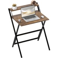 HOMCOM 70 cm Folding Computer Desk for Small Spaces Bedroom in Brown